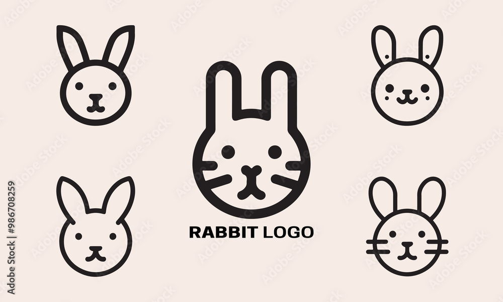 Obraz premium vector set of easter rabbits