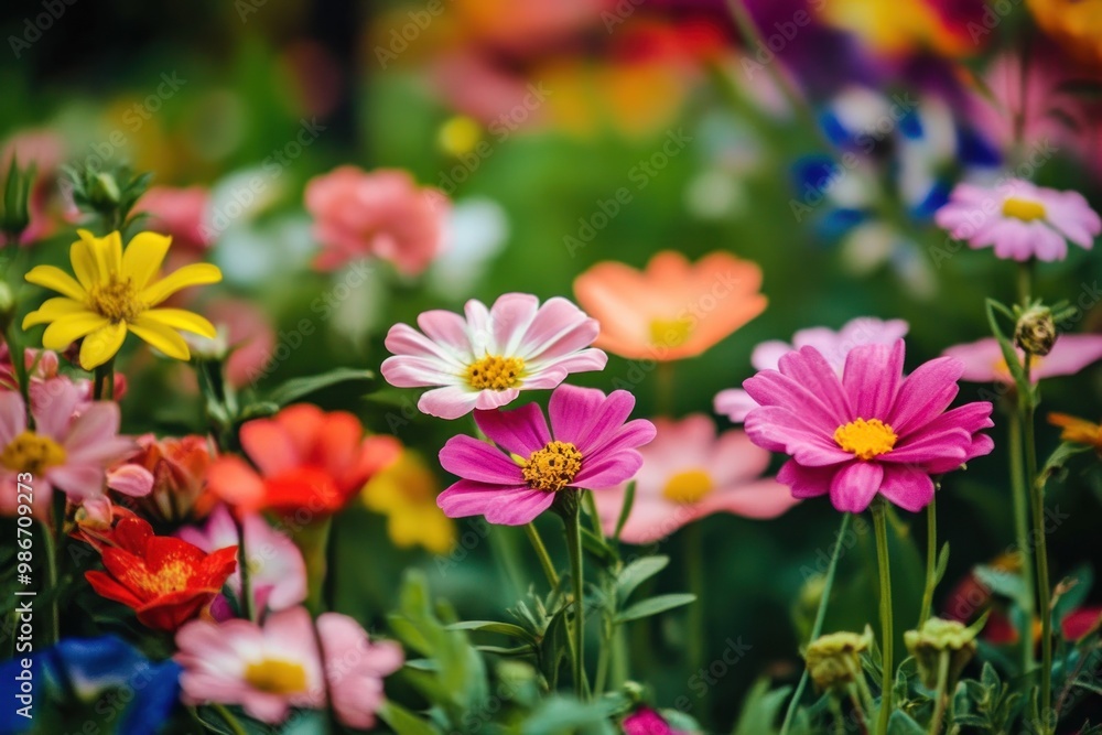 Colorful Wildflowers in a Lush Green Meadow Colorful Wildflowers in a Lush Green Meadow