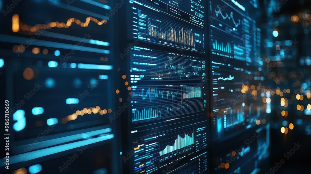 Data analytics tools in use on multiple screens, analytical style, sharp focus, bright lighting, high detail Data analytics tools in use on multiple screens, analytical style, sharp focus, bright lighting, high detail