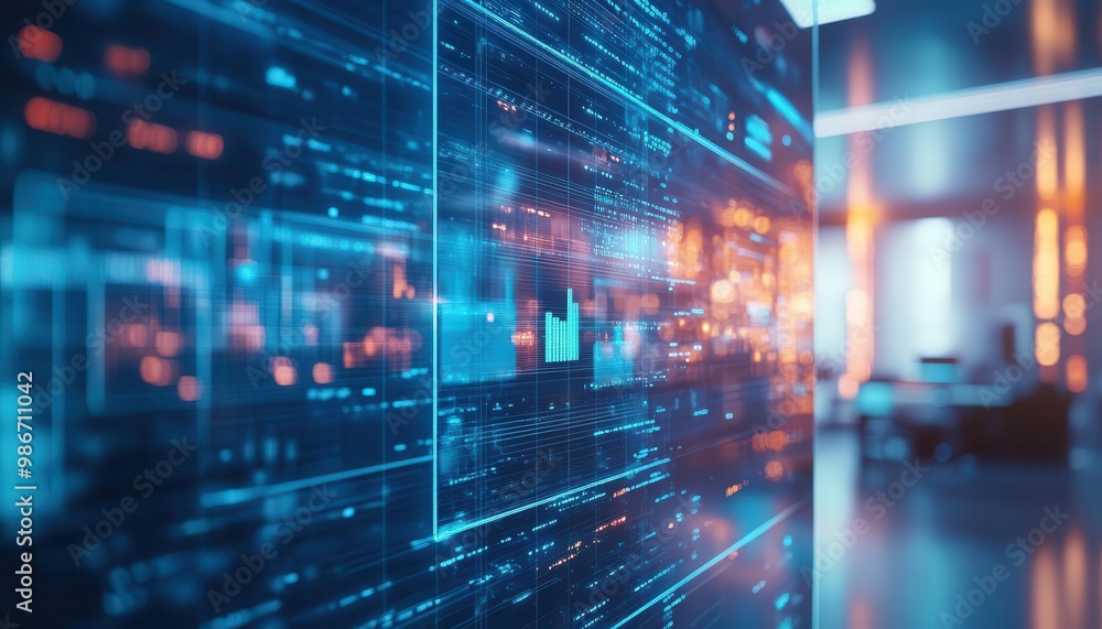 Digital transformation implementation with new technologies being adopted in an office, modern style, sharp focus Digital transformation implementation with new technologies being adopted in an office, modern style, sharp focus