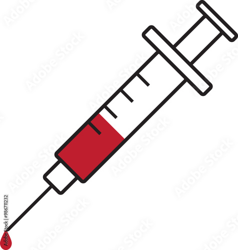 Syringe Blood Sample Drop Hypodermic Needle icon.