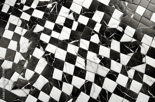 distorted checkered pattern black white tiles optical illusion