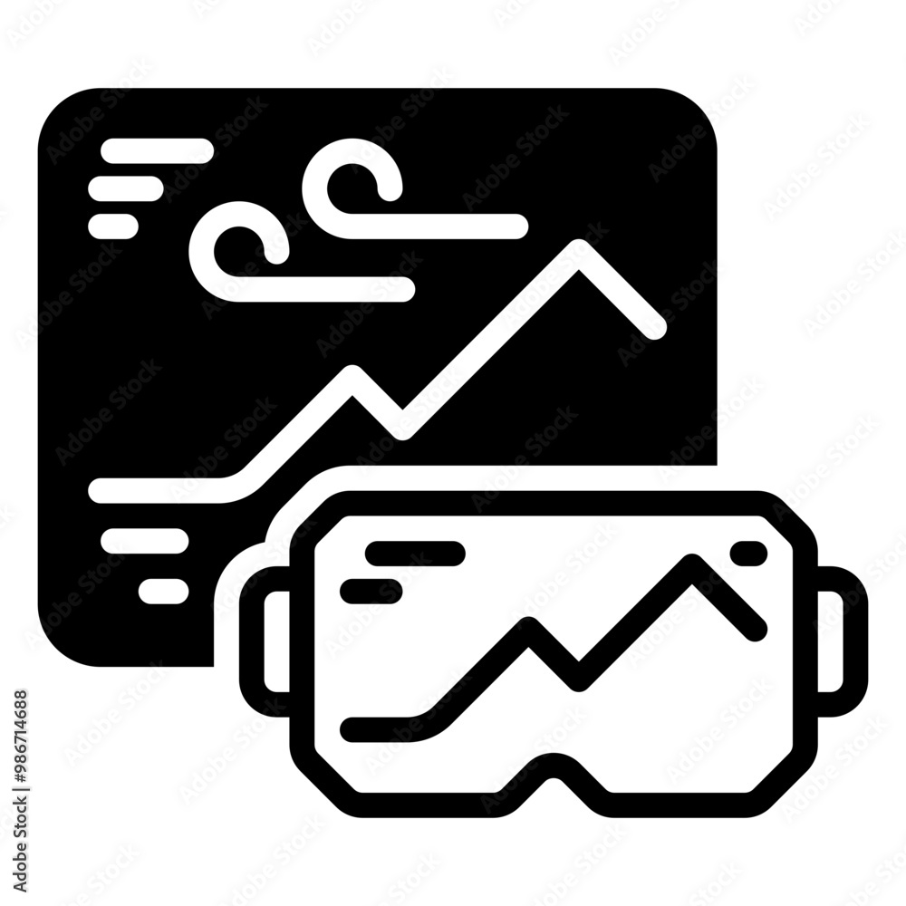 vr icon, glyph icon style vr icon, glyph icon style