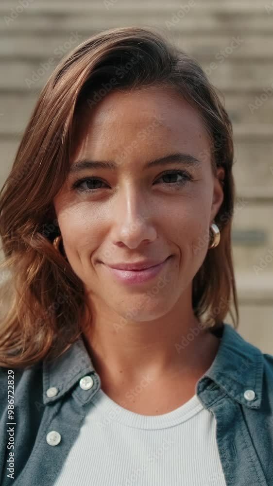 Portrait of pretty European girl, female student with blured background. Zoom Portrait of pretty European girl, female student with blured background. Zoom