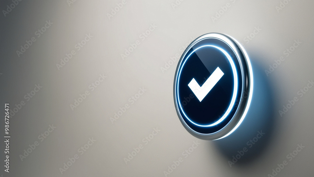 Single Transaction Button Icon with Glowing Confirmation Symbol and Clean Space for Text Single Transaction Button Icon with Glowing Confirmation Symbol and Clean Space for Text