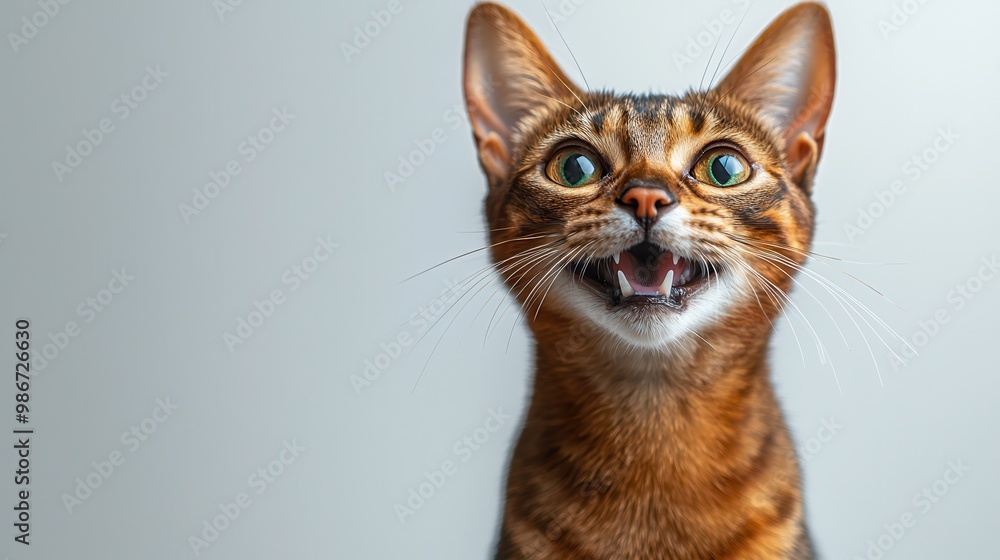 Regal Abyssinian Cat in Full Body Pose Regal Abyssinian Cat in Full Body Pose