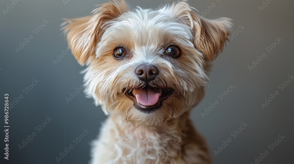 Happy Bolognese Dog in Full Body Photograph Happy Bolognese Dog in Full Body Photograph