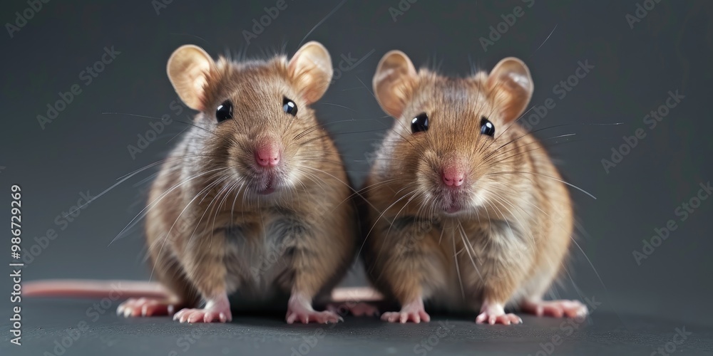 Two mice in a photo studio Two mice in a photo studio