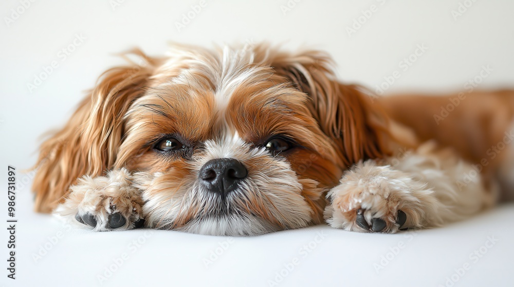 Relaxed Shih Tzu Posing for a Full Body Photograph