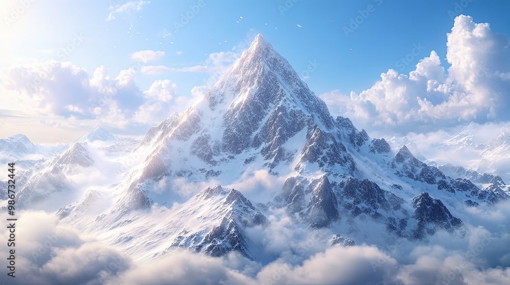 Majestic K2 mountain peak against a clear blue sky Majestic K2 mountain peak against a clear blue sky