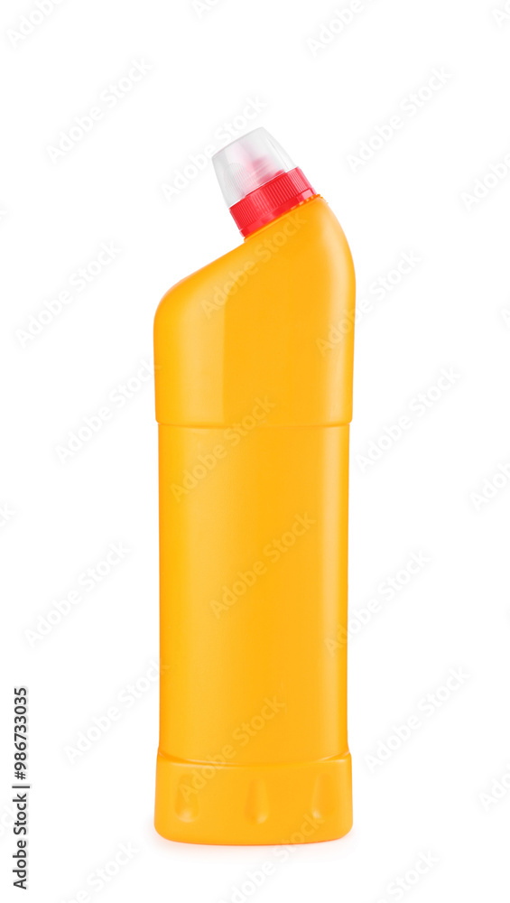 One toilet cleaner in bottle isolated on white One toilet cleaner in bottle isolated on white