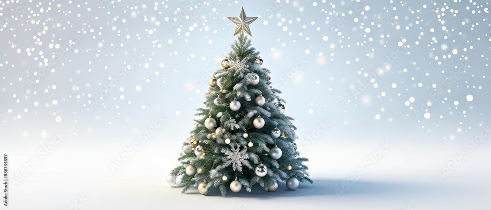 Fototapeta premium Christmas Tree with Snowfall