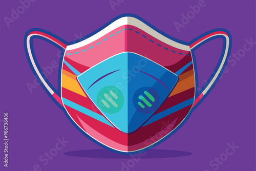A colorful, customizable face mask illustration for personal expression, Customizable Ffp2 face mask illustration
