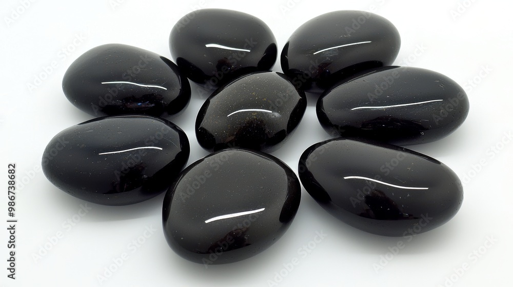 Frame black spa rocks isolated on white top view Frame black spa rocks isolated on white top view