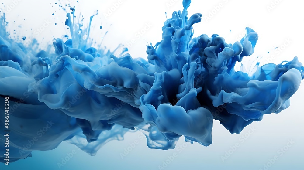 A vibrant splash of blue paint creating dynamic shapes and textures. A vibrant splash of blue paint creating dynamic shapes and textures.
