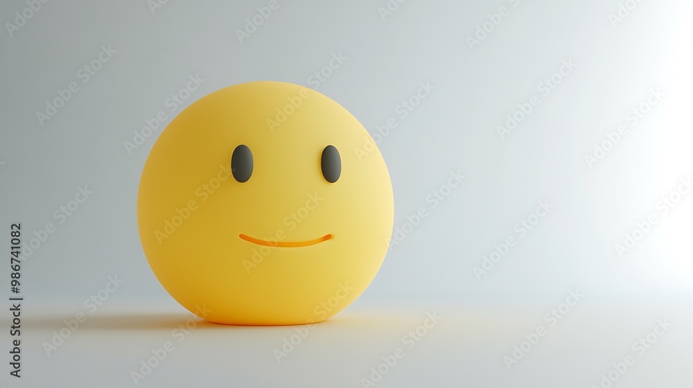 Fototapeta premium Lonely Yellow Face with a Faint Smile