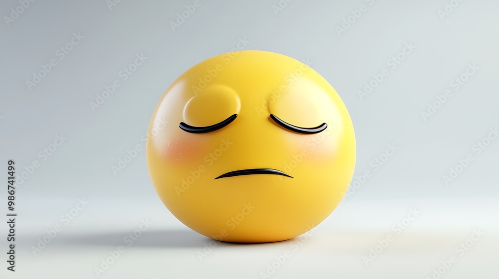 Lonely Yellow Face with a Faint Smile Lonely Yellow Face with a Faint Smile