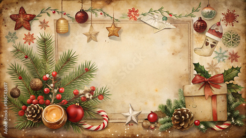 Nostalgic Christmas Card Background