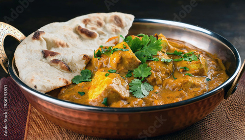 Delicious Indian Butter Chicken Curry with Naan Bread