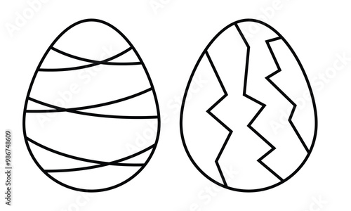 Easter egg. Decorative Easter egg. Ornament easter eggs vector set. Easter egg hunt symbol. April spring holiday sign. Vector illustration.