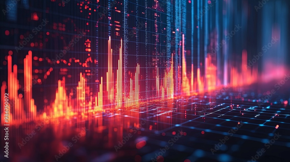Abstract digital background with glowing lines and grid pattern Abstract digital background with glowing lines and grid pattern