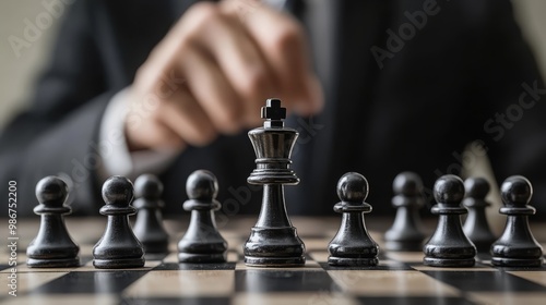 Wallpaper Mural Chess King Piece Strategy Business Leadership Concept Torontodigital.ca