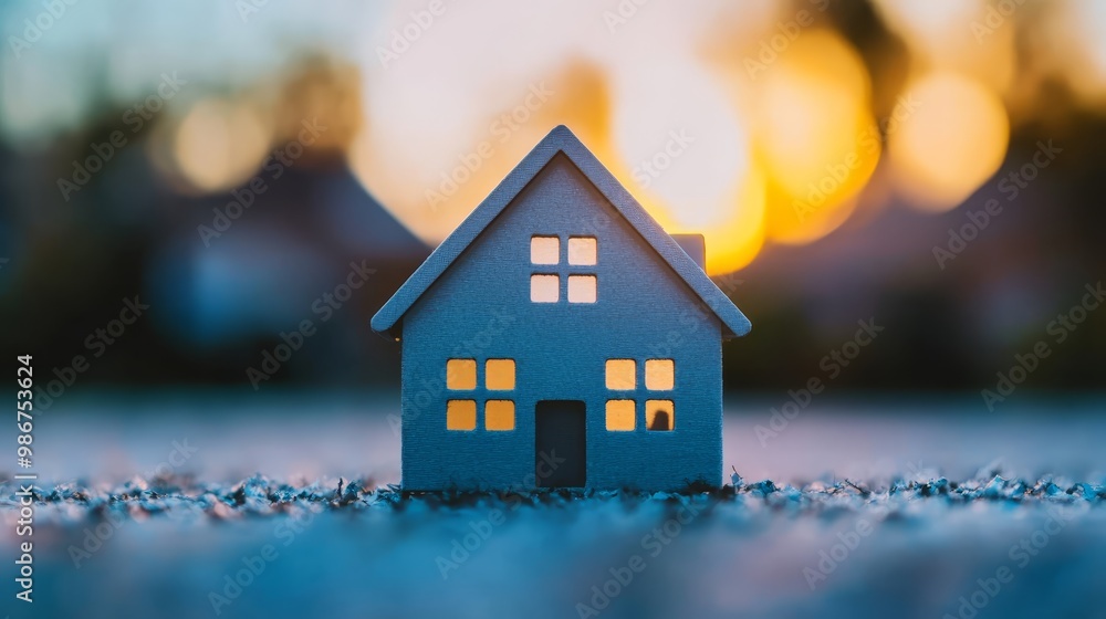 Miniature House Silhouette at Sunset Miniature House Silhouette at Sunset