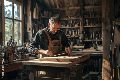 Artisan Woodworker in Workshop