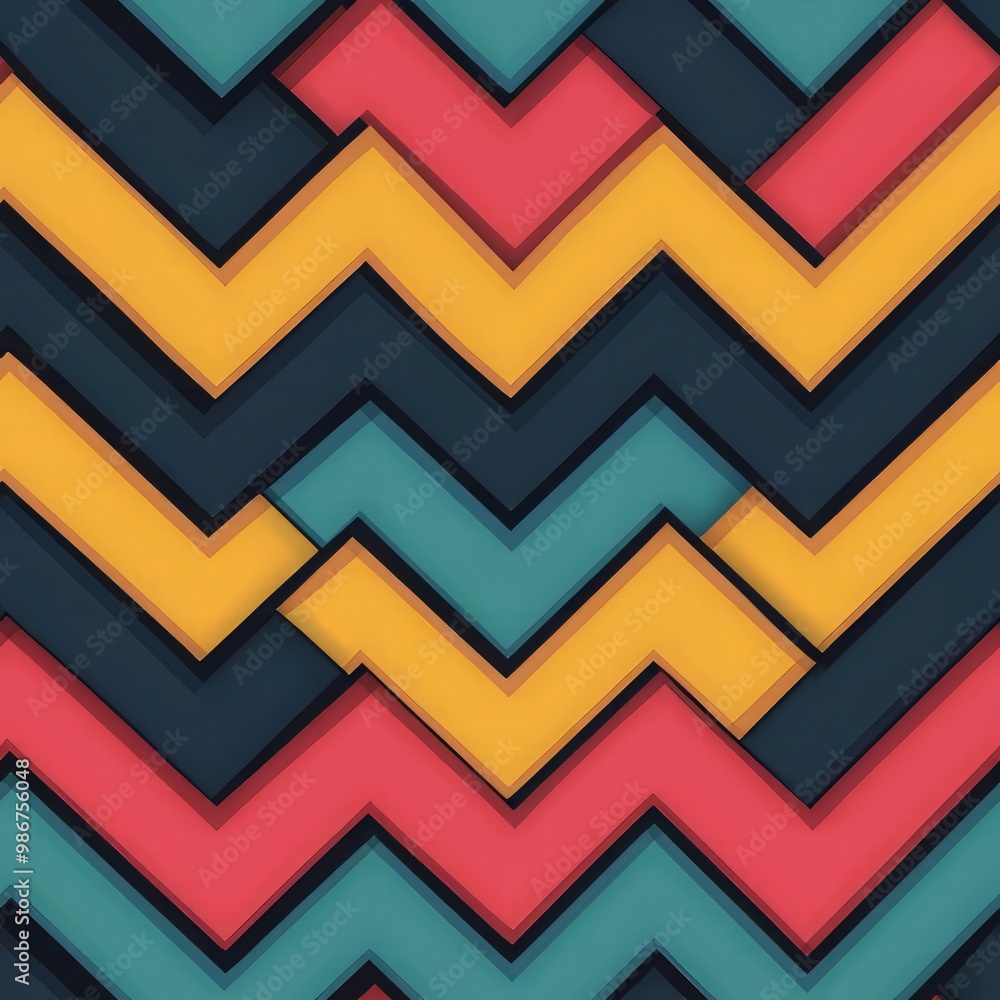 Vibrant zigzag Seamless, pattern featuring bold colors. Perfect for graphic design projects, backgrounds, and creative artwork. Vibrant zigzag Seamless, pattern featuring bold colors. Perfect for graphic design projects, backgrounds, and creative artwork.