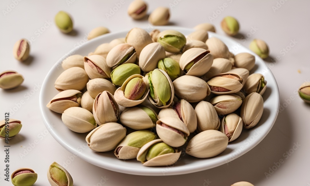 pistachio nuts on white background pistachio nuts on white background