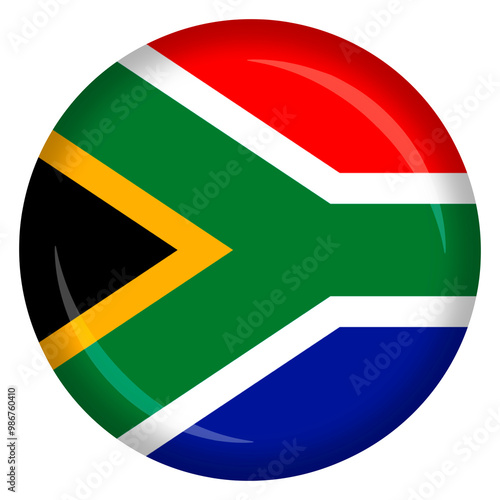 South african country flag circle pin and badge photo