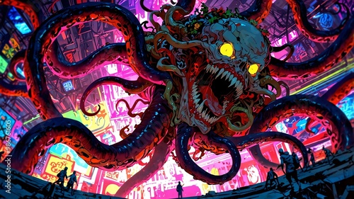 Wallpaper Mural in the eerie depths of space a grotesque ama image Torontodigital.ca