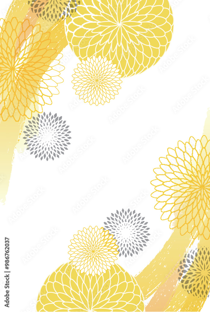 Fototapeta premium 菊 文様 花 和柄 背景