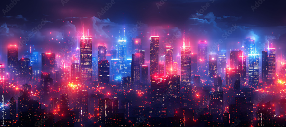 Obraz premium Future of connected cities driven AI where artificial intelligence integrates smart infrastructure public services and environmental monitoring to create cities that are responsive to citizens' needs