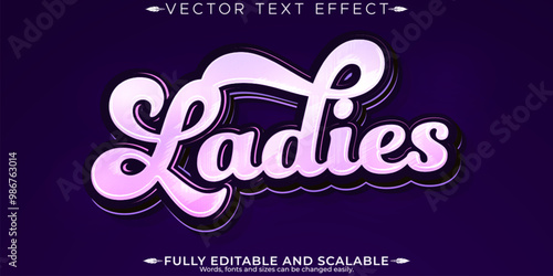 Ladies editable text effect, editable women and female text style