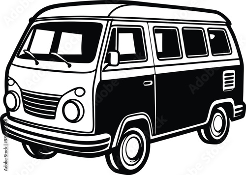 Van silhouette vector illustration