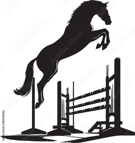 Vaulting horse silhouette vector illustration