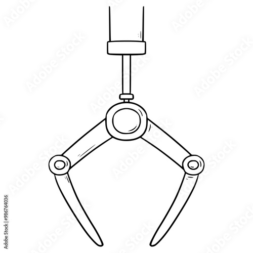 claw machine icon illustration hand drawn outline vector