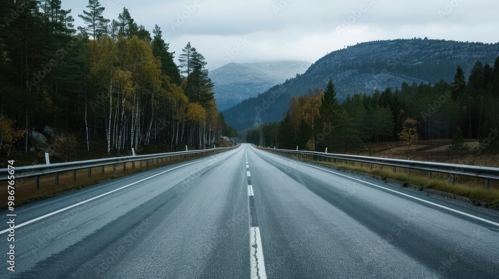 Empty Road Through Mountainous Landscape Empty Road Through Mountainous Landscape