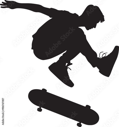 Skateboard silhouette vector illustration