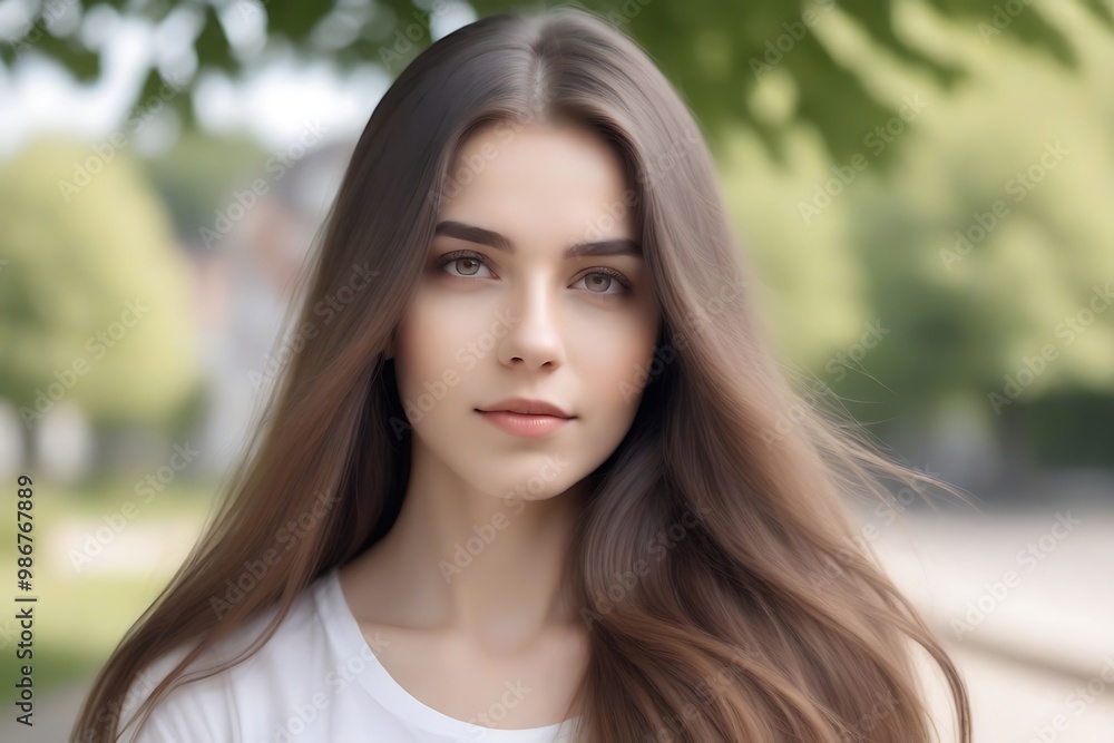 Natural beauty portrait of a young woman outdoors Natural beauty portrait of a young woman outdoors