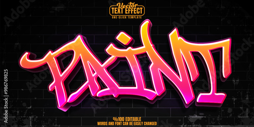 Graffiti editable text effect, customizable paint and street 3d font style