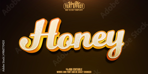 Honey editable text effect, customizable sweet and bee 3d font style