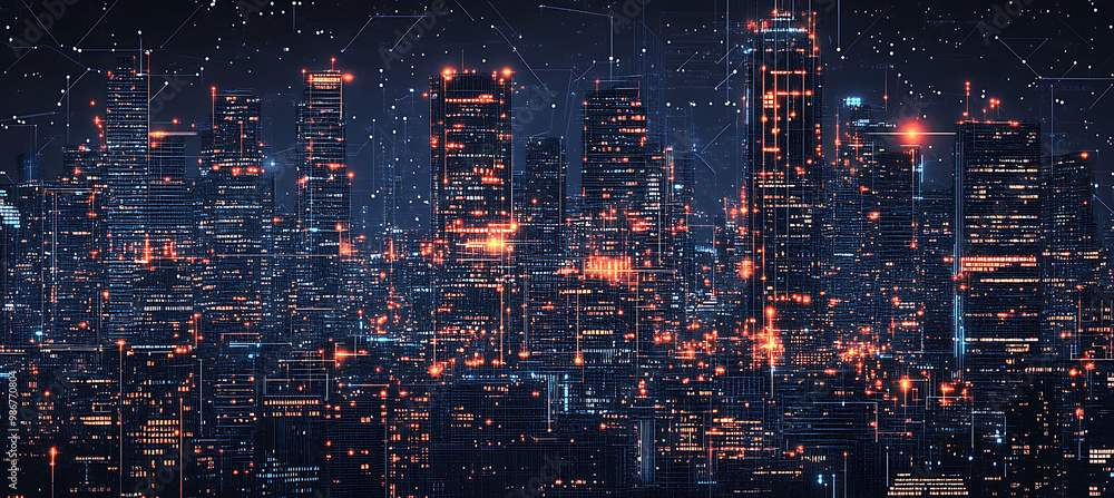 Intelligent building systems smart cities powered by AI depicted in a detailed vector showing how artificial intelligence controls lighting HVAC and security systems Intelligent building systems smart cities powered by AI depicted in a detailed vector showing how artificial intelligence controls lighting HVAC and security systems