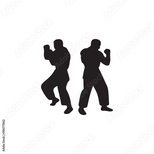 Creative Set Of Illustration Boxing Logo Design