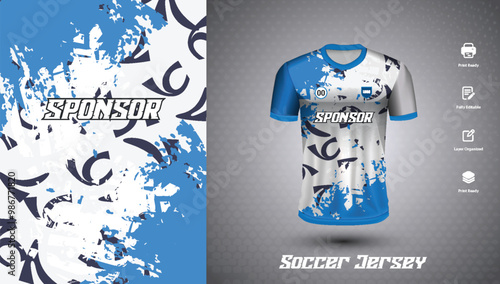 Soccer jersey design for sublimation or sports t-shirt design for cricket
