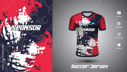 Soccer jersey design for sublimation or sports t-shirt design for cricket
