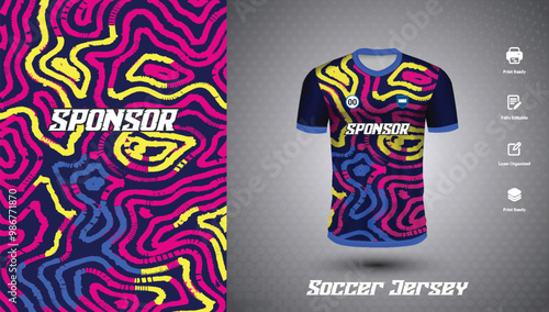 Soccer jersey design for sublimation or sports t-shirt design for cricket
