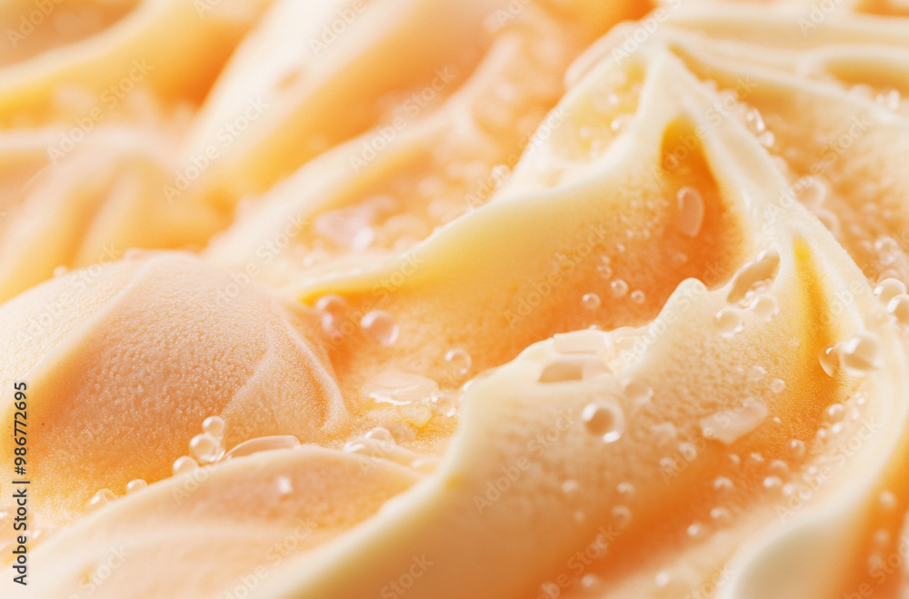 close up of peach ice cream texture close up of peach ice cream texture