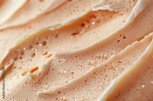 close up of peach ice cream texture photo